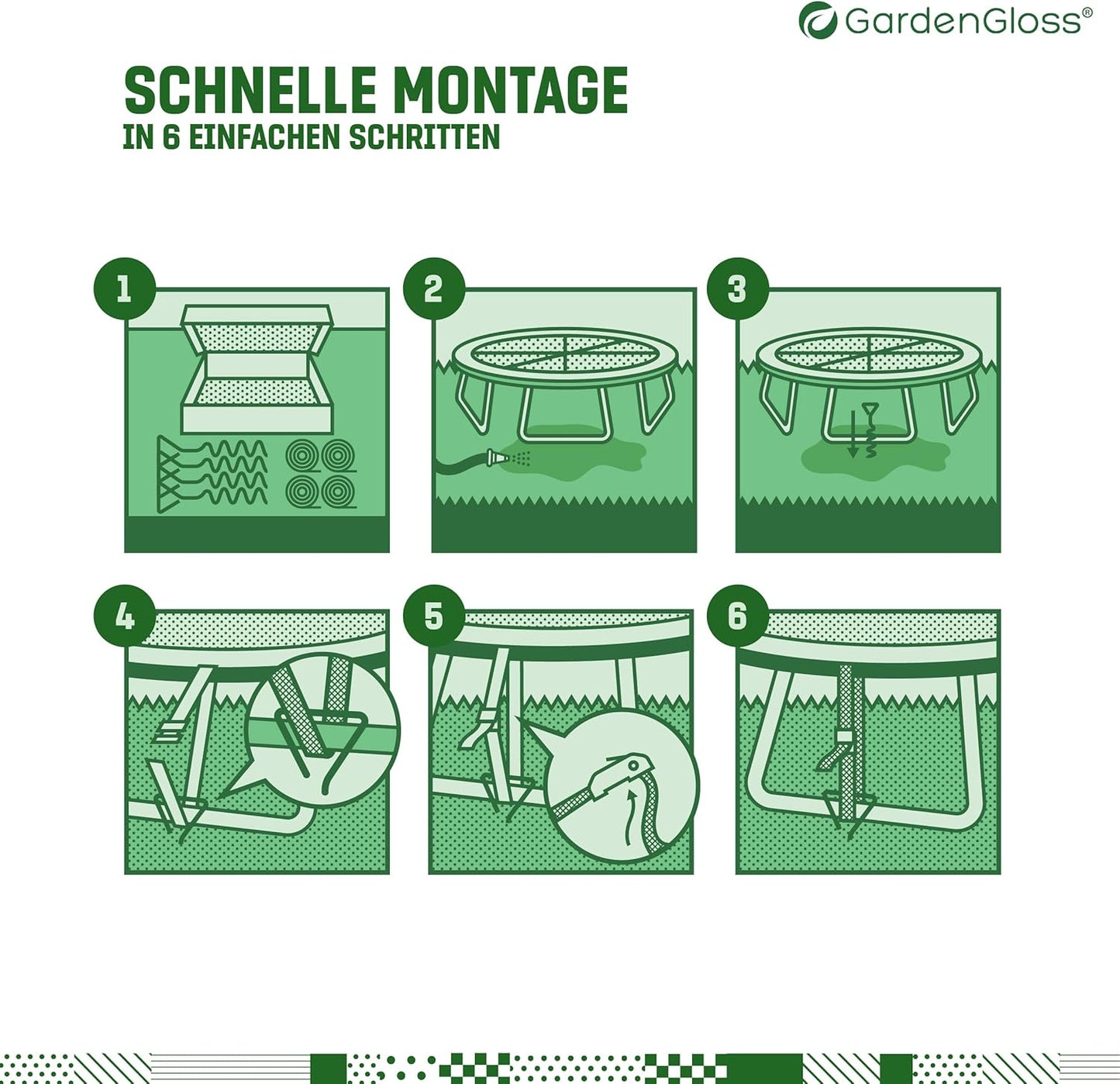 Bodenanker Trampolin Set (4 Stück) – 40cm Robuste Erdanker für Trampolin